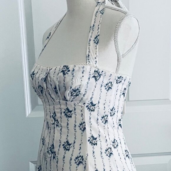 FOR LOVE BELL IVORY / BLUE FLOWERED SUNDRESS SIZE SMALL- TAGS ON - Picture 9 of 16